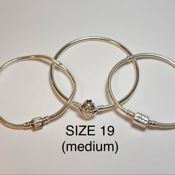 Set of 3 Sterling Silver DISNEY, STAR WARS, & MARVEL Pandora Bracelets - Picture 1 of 1